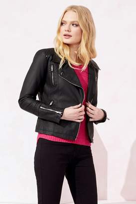 Only Womens Faux Leather Jacket - Black