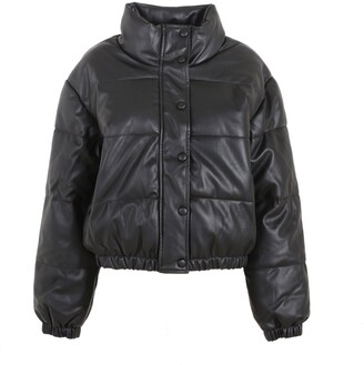 New Look Urban Bliss Leather-Look Puffer Coat