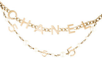Chanel Pearl Logo Belt