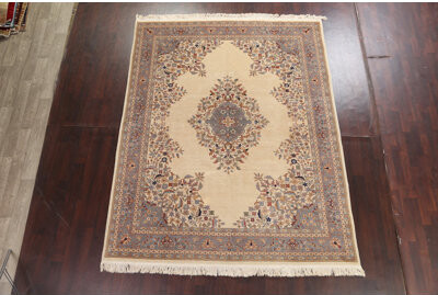 Rugsource One-of-a-Kind Vegetable Dye Wool Aubusson Oriental Rug Hand-Knotted 7'11\