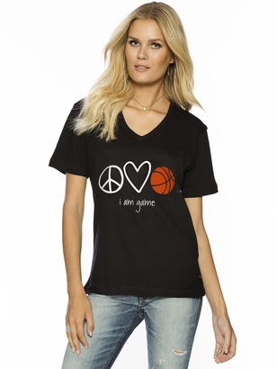 Peace Love World Peace Love Basketball V-Neck Tee