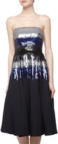 Thumbnail for your product : Nicole Miller Ombre Sequin Strapless Cocktail Dress, Navy