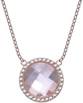 Thumbnail for your product : Lab-Created Diamond Halo Round Quartz Colored Necklace
