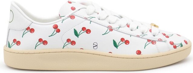 Valentino Royco Cherry Printed Lace-Up Sneakers