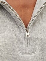 Thumbnail for your product : Nili Lotan Quarter-zip Cotton-blend Jersey Sweatshirt - Light Grey