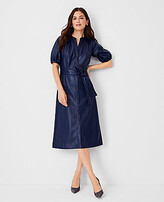 Thumbnail for your product : Ann Taylor Faux Leather Belted Dress