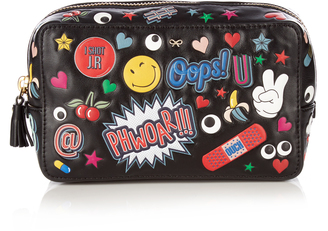 Anya Hindmarch All Over Stickers leather make-up bag