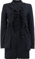 Comme Des Garçons - ruffle trim long jacket - women - Polyester - S