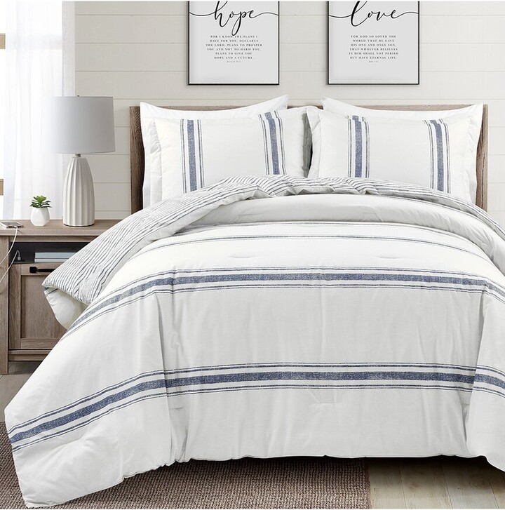 Lush Decor Fashion Farmhouse Stripe Comforter