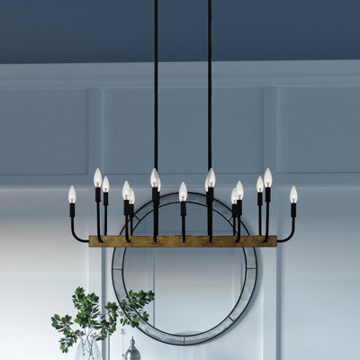 Wade Logan Aun 16 - Light Kitchen Island Linear Pendant