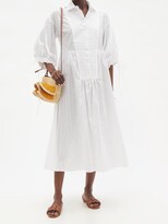 Thumbnail for your product : Evi Grintela Balloon-sleeve Striped Cotton Shirt Dress