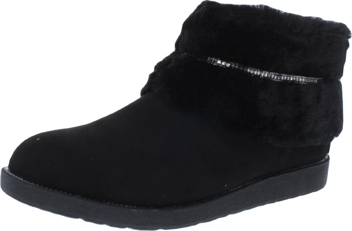 Nayeli Womens Faux Fur Round Toe Ankle Boots