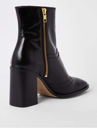 River Island Leather Ankle Boot - Black