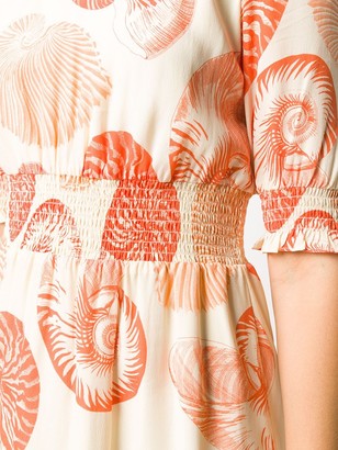Baum und Pferdgarten Shell-Print Midi Dress