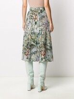 Thumbnail for your product : Alberta Ferretti Pleated Floral Print Skirt