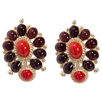 Chanel Red Metal Earrings
