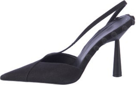 GIA/RHW Canvas Slingback Pumps Blue Pointed-Toes