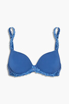 Thumbnail for your product : Simone Perele Embroidered tulle-trimmed jersey underwired bra