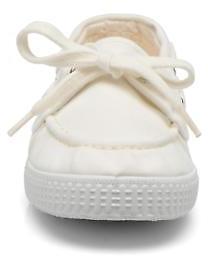 Cienta Kids's Martino Boat Shoes Lace-Up Shoes In White - Size Uk 11 Kids / Eu