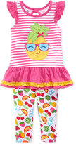 Thumbnail for your product : Nannette Little Girls' 2-Piece Striped Pineapple Tunic & Printed Leggings Set