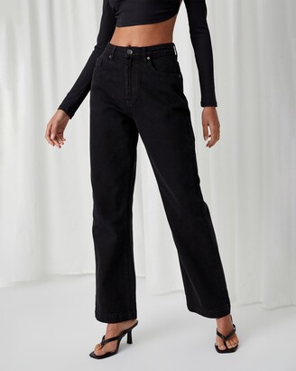 Supre Women's Black Wide leg - Full Length Wide Leg Jeans - Size 10 at The Iconic