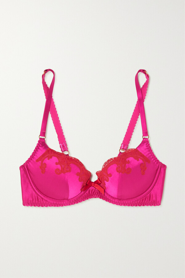 AGENT PROVOCATEUR Zarya guipure laced-trimmed stretch-vinyl underwired  soft-cup bra