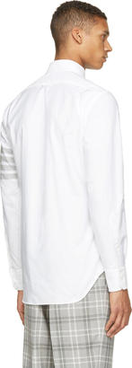 Thom Browne White & Grey Signature Stripe Oxford Shirt