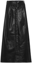 Thumbnail for your product : ZEYNEP ARCAY Leather A-line midi skirt