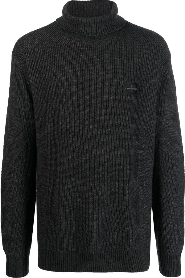 Mens Clothing Sweaters and knitwear Zipped sweaters Calvin Klein Synthetic Silver/black in Grey for Men 