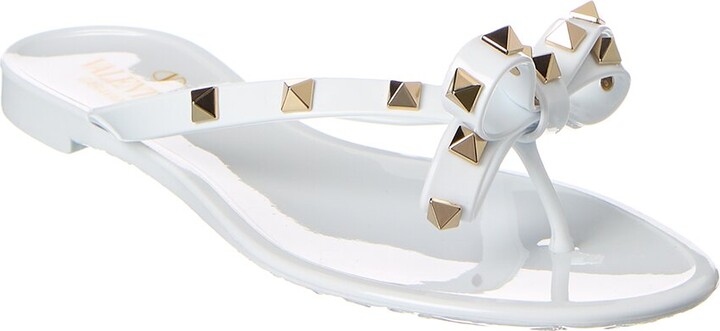 rockstud glittered rubber flip flop