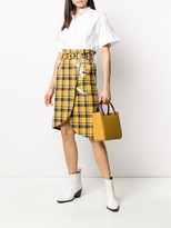 Thumbnail for your product : Ganni High-Waisted Check Wrap Skirt