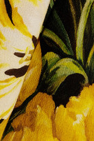 Thumbnail for your product : Dolce & Gabbana Floral-print Wool-crepe Mini Dress - Yellow
