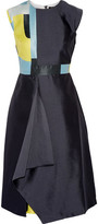Thumbnail for your product : Raoul Raine Color-Block Wool And Silk-Blend Satin Mini Dress