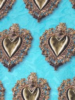 Thumbnail for your product : Dolce & Gabbana Heart-pendant print brocade dress