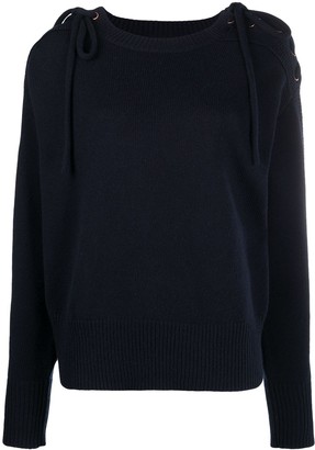 See by Chloe Lace-Up Sleeve Jumper