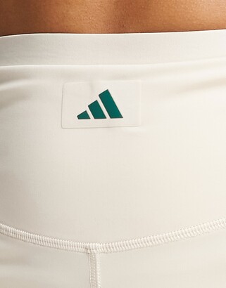 adidas Training Sports Club graphic legging shorts in white