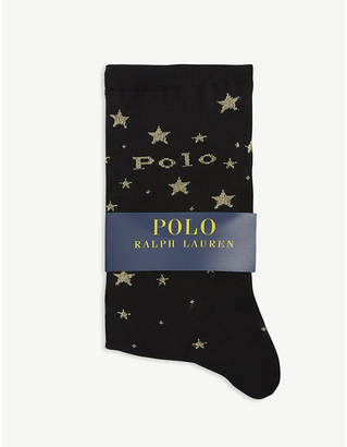Polo Ralph Lauren Branded star print cotton-blend socks