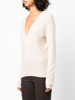 Thumbnail for your product : Veronica Beard V-neck fine knit cashmere jumper