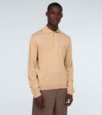 Lemaire Long-sleeved knitted polo shirt