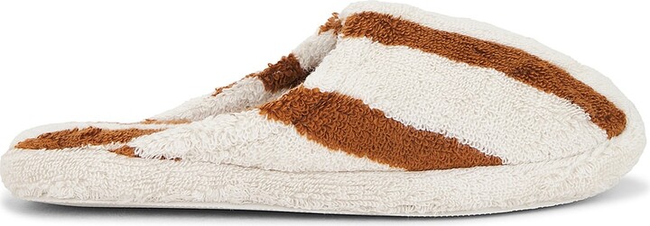 Parachute Terry Stripe Slippers in White