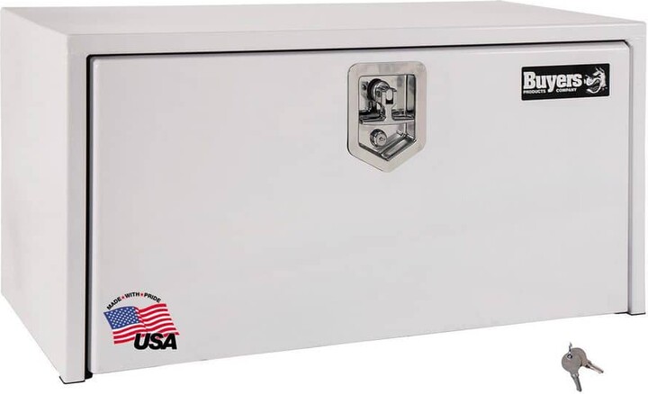 Buyers Products 14 in. x 16 in. x 30 in. White Steel Underbody Truck Tool Box