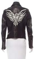Thumbnail for your product : Veronica Beard Leather Embroidered Moto Jacket