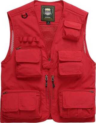 SSRSH Men's Sports 15-Pocket Utility Vest Waistcoat Gilet Outdoor