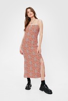 Thumbnail for your product : Nasty Gal Womens We're a Wild Bunch Leopard Midi Dress - Orange - 14