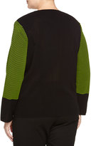 Thumbnail for your product : Misook Textured Stripe Jacket, Black/Green, Women's
