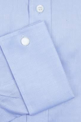 Savoy Taylors Guild Regular Fit Sky Blue Double Cuff Textured Shirt