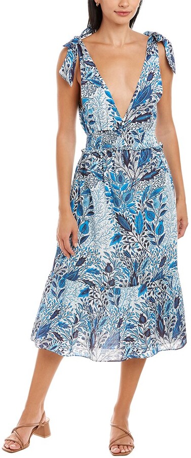 Womens Clothing Suits Skirt suits CELINA MOON Synthetic Floral Tie-shoulder Maxi Dress in Blue Combo Blue 