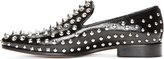 Thumbnail for your product : DSquared 1090 Dsquared2 Black Grain Patent Leather Studded Loafers