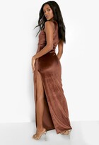 Thumbnail for your product : boohoo Petite Velvet Cut Out Detail Maxi Dress