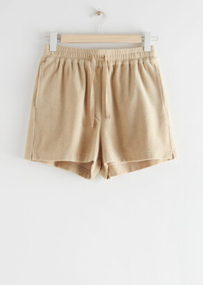 And other stories Drawstring Velour Shorts